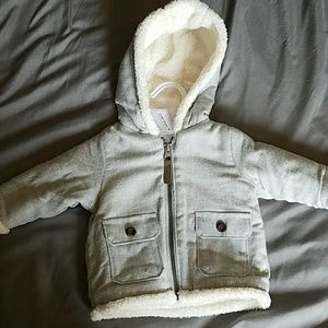 Carter's gray furry infant coat, 3m